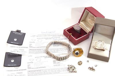 Lot 334 - Mixed Lot: two certificated cubic zirconia...