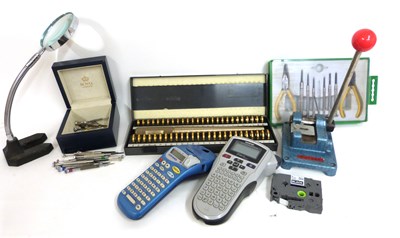 Lot 352 - Boxes of jewellers equipment to include a...