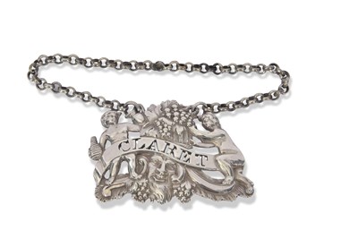 Lot 268 - George IV heavy cast silver wine label,...