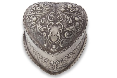 Lot 279 - Late Victorian heart shaped dressing table box...