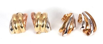 Lot 145 - Two pairs of 9ct earrings, to include a pair...