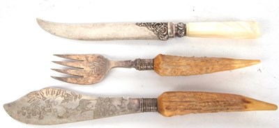 Lot 202 - Mixed Lot: An antique French silver bladed and...