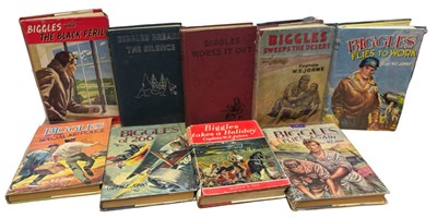 Lot 255 - CAPTAIN W E JOHNS: 9 Titles: BIGGLES BREAKS...