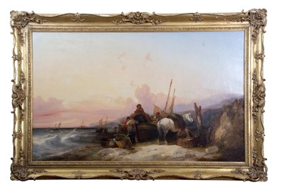 Lot 415 - William Shayer (1787-1879), Fisherfolk on the...
