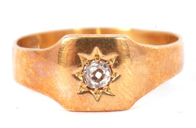 Lot 15 - A single stone diamond ring, set with an old...