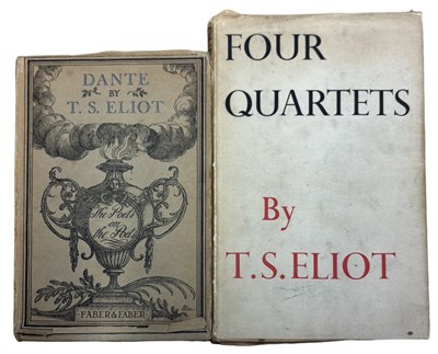Lot 541 - T S ELIOT: 2 Titles: DANTE, London, Faber and...