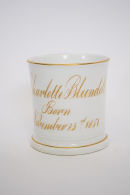 Lot 107 - Coalport Dated Mug with inscription in gilt...