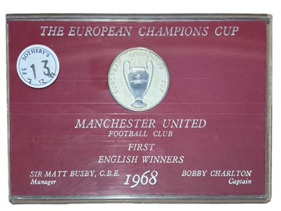 Lot 157 - A cased commemorative football coin,...