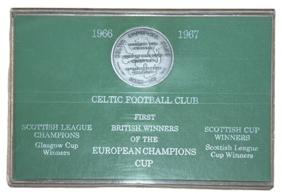 Lot 158 - A  cased commemorative football coin, Celtic...