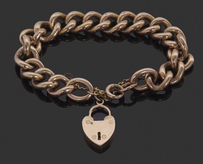 Lot 295 - A 15ct curblink bracelet, each link stamped...
