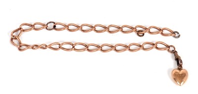 Lot 207 - An adapted 9ct rose gold chain, links stamped...