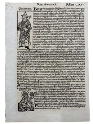 Lot 983 - INCUNABLE DISBOUND LEAF FROM THE LIBER...