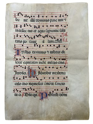 Lot 980 - An antiphonary or antiphonal leaf in latin,...
