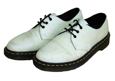 Lot 98 - A pair of Dr Martens shoes, in cream glitter,...