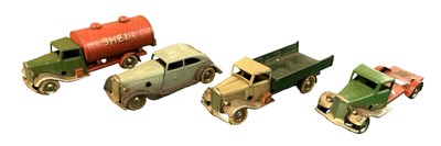 Lot 135 - Four vintage Triang Minic tinplate vehicles