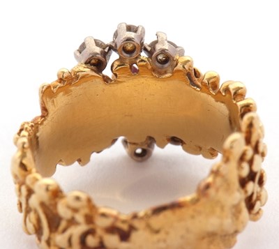 Lot 12 - A mid 20th century 18ct ruby and diamond ring,...
