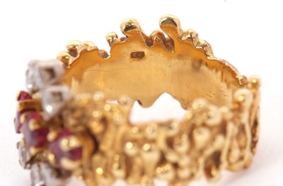 Lot 12 - A mid 20th century 18ct ruby and diamond ring,...