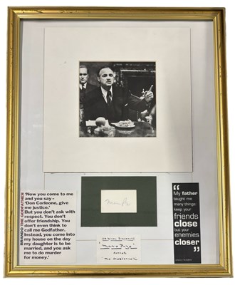 Lot 78 - GODFATHER Mario Puzu signature with B/W...