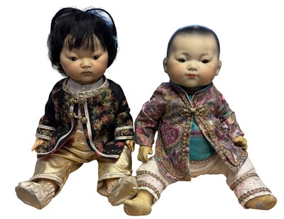 Lot 254 - A pair of Armand Marseille bisque oriental...