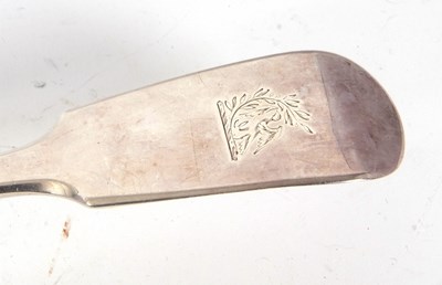 Lot 77 - A Victorian silver fiddle pattern fish slice...