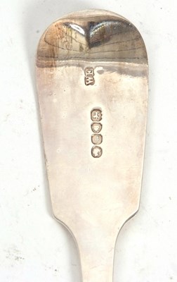 Lot 77 - A Victorian silver fiddle pattern fish slice...