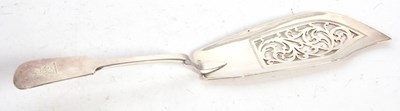 Lot 77 - A Victorian silver fiddle pattern fish slice...