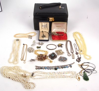 Lot 226 - A jewellery box and contents: to include a...