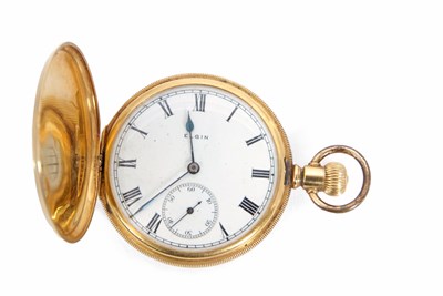 Lot 242 - A high grade yellow metal Hunter Elgin USA...