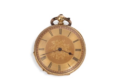 Lot 246 - A yellow metal pocket watch stamped on the...