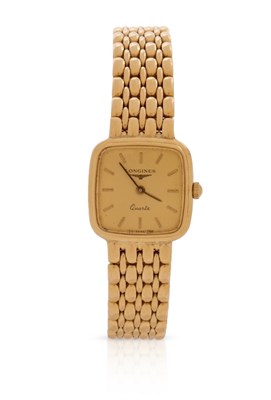 Lot 251 - A high grade yellow metal Longines lady's...