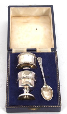Lot 170 - An Elizabeth II silver cased Christening set...