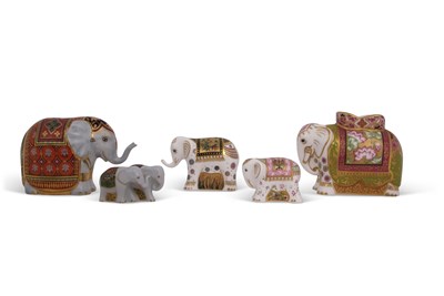 Lot 24 - A group of Royal Crown Derby elephants of...