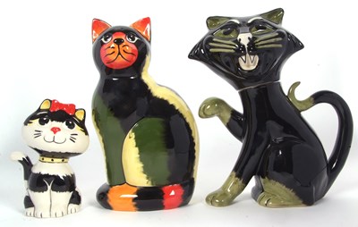 Lot 27 - A Lorna Bailey cat teapot and cover together...