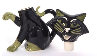 Lot 27 - A Lorna Bailey cat teapot and cover together...