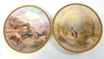 Lot 274 - Two Royal Doulton cabinet plates one painted...