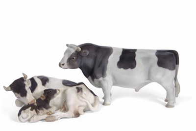 Lot 44 - A Royal Copenhagen model of cow and calf,...
