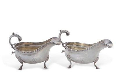 Lot 200 - A pair of Victorian silver sauce boats of...