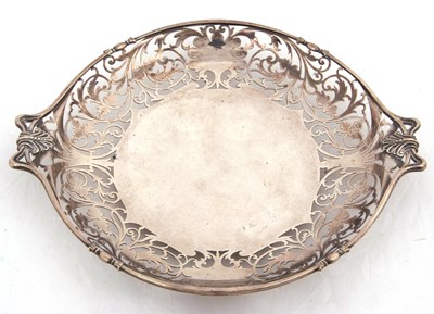 Lot 207 - A George V silver shallow twin handled dish of...
