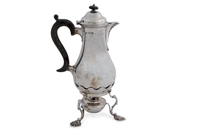 Lot 232 - An Edwardian silver hot water/coffee jug,...
