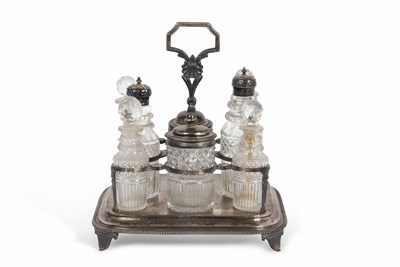 Lot 236 - A George III silver cruet, the central shell...