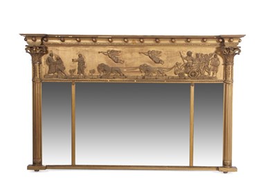 Lot 339 - A large 19th Century overmantel mirror, the...