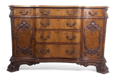 Lot 342 - A Chippendale Revival mahogany sideboard of...