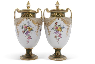 Lot 53 - A pair of late 19th Century Copeland vases...