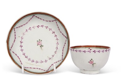 Lot 55 - A Lowestoft tea bowl and saucer circa 1790...