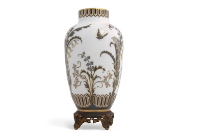 Lot 64 - An early 20th Century Sevres vase with a green...