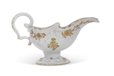 Lot 70 - A early Bow porcelain high footed sauce boat...