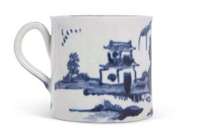 Lot 72 - A rare Vauxhall porcelain coffee can with blue...