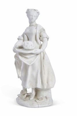 Lot 74 - A Bow figure of a cook blanc de chine circa...