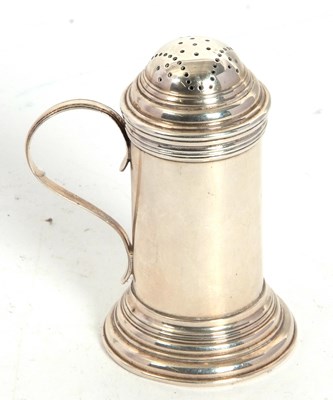 Lot 24 - A George V silver sugar caster of cylindrical...