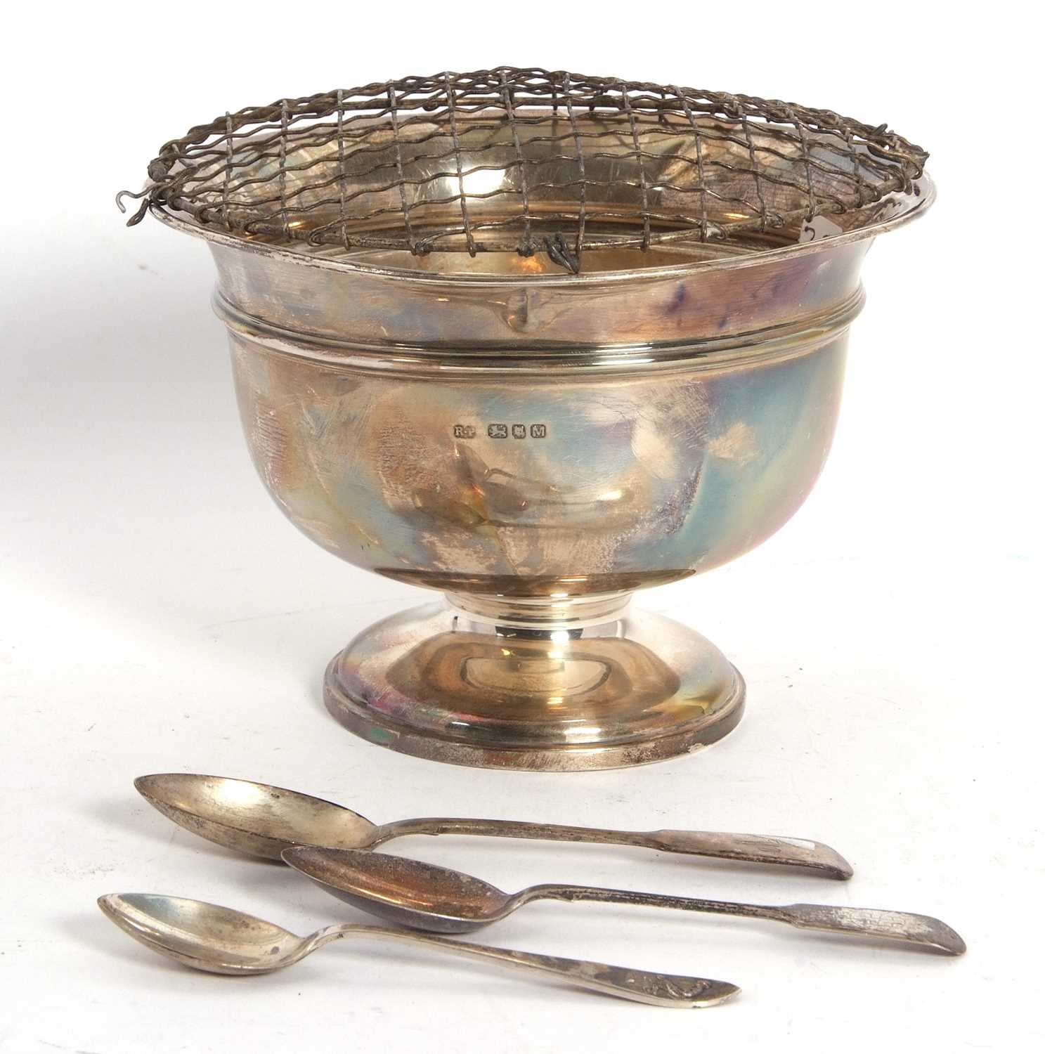 Lot 50 - Mixed Lot: George VI silver pedestal bowl of...